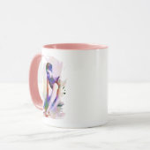 Roze Ballerina Waterverf Hedendaagse Kunst Mok (Voorkant links)