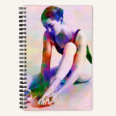 Roze Ballerina Waterverf Hedendaagse Kunst Notitieboek (Voorkant)