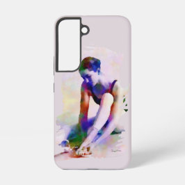 Roze Ballerina Waterverf Hedendaagse Kunst Samsung Galaxy Hoesje