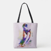 Roze Ballerina Waterverf Hedendaagse Kunst Tote Bag (Achterkant)