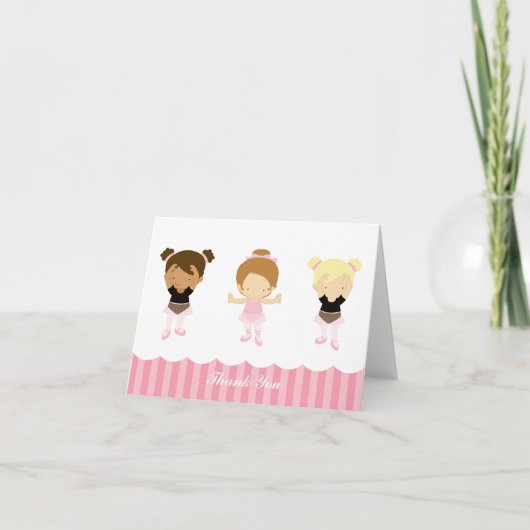Roze ballerinas Dank je wel Bedankkaart (Voorkant)