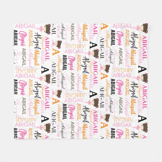 Roze Ballerinas met naam en monogram collage Fleece Deken (Voorkant (Horizontaal))