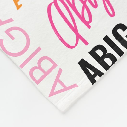 Roze Ballerinas met naam en monogram collage Fleece Deken (Hoek)