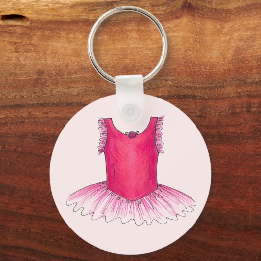 Roze ballet Ballerina Costume Tutu Dance Sleutelha Sleutelhanger (Voorkant)