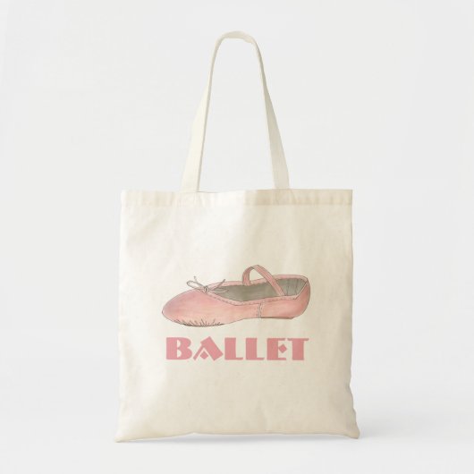 Roze ballet Ballerina Dance Dance Shoe Sliptas Tote Bag (Voorkant)