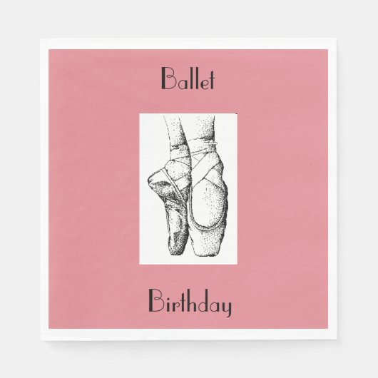 Roze ballet Birthday Paper Napkins Servet (Voorkant)