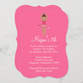 Roze ballet Birthday Uitnodiging (Voorkant / Achterkant)