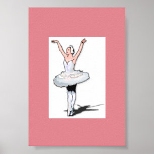 Roze Ballet Dancer Ballerina Poster