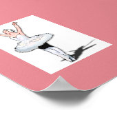 Roze Ballet Dancer Ballerina Poster (Hoek)