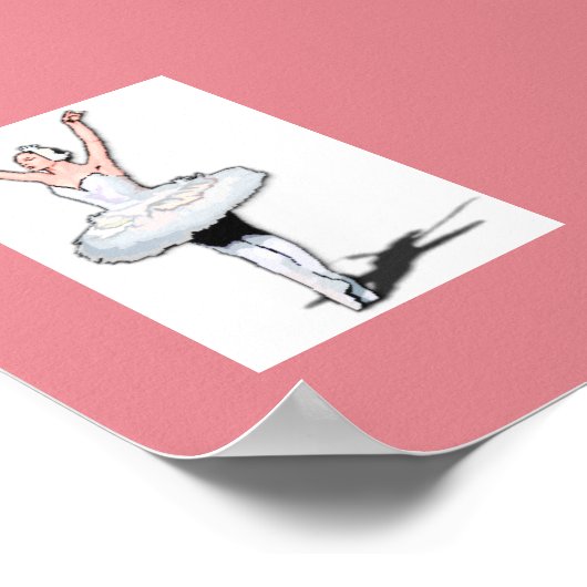 Roze Ballet Dancer Ballerina Poster (Hoek)