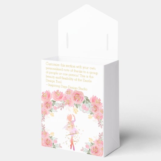 Roze ballet daner persoonlijk bedankt bedankdoosjes (Geopend)