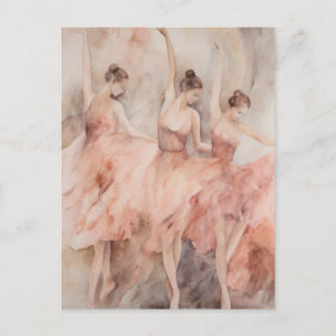 Roze Ballet Dansers Briefkaart