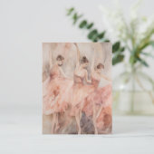 Roze Ballet Dansers Briefkaart (Staand voorkant)