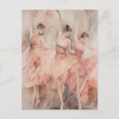 Roze Ballet Dansers Briefkaart (Voorkant)