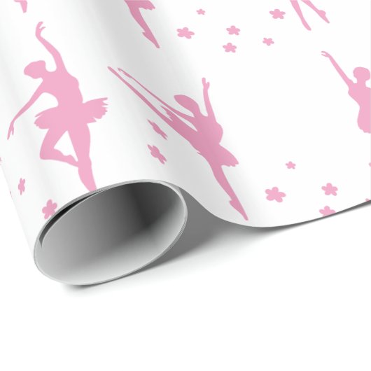 Roze Ballet Dansers Cadeaupapier (Rol Hoek)