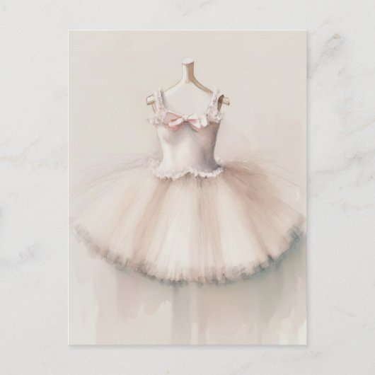 Roze Ballet Dress Briefkaart (Voorkant)