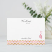 Roze ballet logo Hartelijk dank Bedankkaart (Staand voorkant)