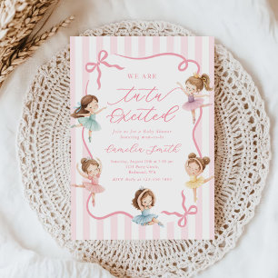 Roze Ballet Meisjes Boog Ballerina Baby Borrel Kaart
