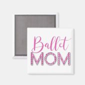 Roze Ballet Moeder Sparkle Diamond Typografie Magneet (Voorkant / Achterkant)