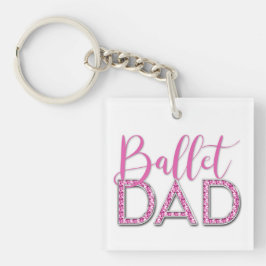 Roze Ballet Papa Sparkle Diamond Foto Sleutelhanger