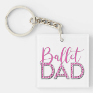 Roze Ballet Papa Sparkle Diamond Foto Sleutelhanger