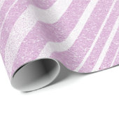Roze Ballet Pastel Delicate Strepen Lijnen Cadeaupapier (Rol Hoek)
