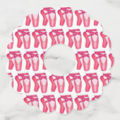 Roze ballet Pointe schetst Overweging Dance Baller Wijnglaslabel (Voorkant)