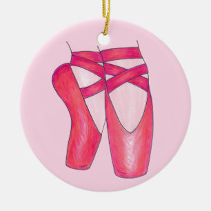Roze ballet Pointe Shoes Dance Teacher Ballerina Keramisch Ornament