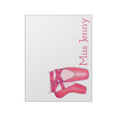 Roze ballet Pointe Shoes Dance Teacher Ballerina Notitieblok (Linkerzijde)