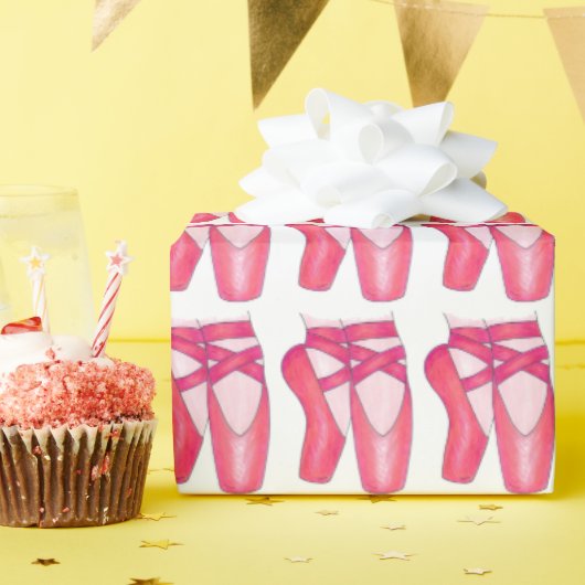Roze ballet Pointe Totenschoenen Ballerina Dance-k Cadeaupapier (Verjaardagsfeest)