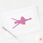 Roze ballet rechthoekige sticker (Envelop)