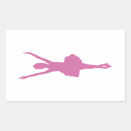 Roze ballet rechthoekige sticker