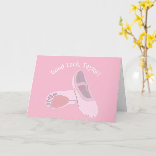 Roze ballet schetst Dans Overweging Good Luck Kaart (Gele Bloem)