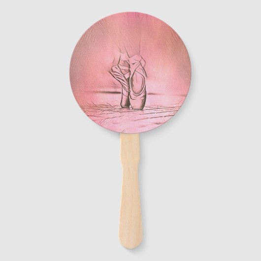 Roze Ballet Schoenen Ballerina Handwaaier (Achterkant)