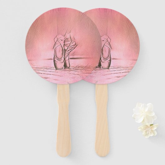 Roze Ballet Schoenen Ballerina Handwaaier (Voorkant en achterkant)