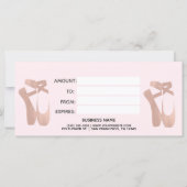 Roze ballet slipper ballerina cadeaubon (Achterkant)