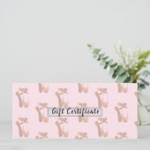 Roze ballet slipper ballerina cadeaubon (Staand voorkant)
