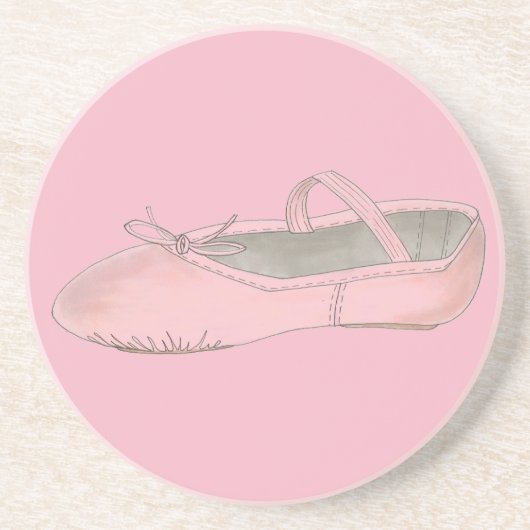 Roze ballet Slipper Ballerina Dance Teacher Zandsteen Onderzetter (Voorkant)