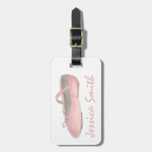 Roze ballet Slipper Dance Ballerina Shoe Ballerina Bagagelabel (Voorkant verticaal)