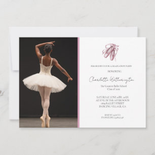 Roze ballet slipper foto afstuderen kaart