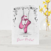 Roze ballet slipper kaart (Gele Bloem)