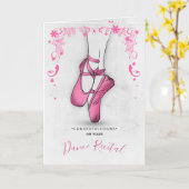 Roze ballet Slipper Kaart (Gele Bloem)