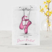 Roze ballet Slipper Kaart (Gele Bloem)