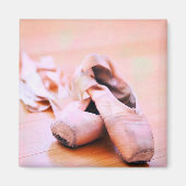 Roze ballet Slipper Pointe Shoes Dance Sjabloon Magneet (Voorkant)