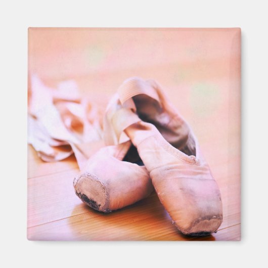 Roze ballet Slipper Pointe Shoes Dance Sjabloon Magneet (Voorkant)