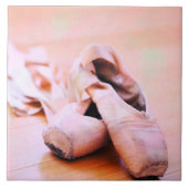 Roze ballet Slipper Pointe Shoes Dance Sjabloon Tegeltje (Voorkant)