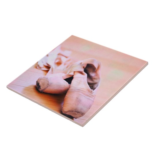 Roze ballet Slipper Pointe Shoes Dance Sjabloon Tegeltje (Zijkant)