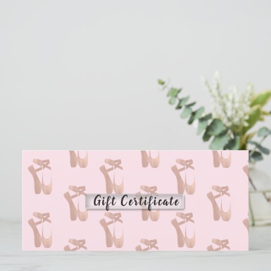 Roze ballet Slippers Ballerina Gift Certificate (Staand voorkant)