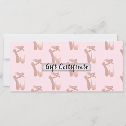Roze ballet Slippers Ballerina Gift Certificate (Voorkant)