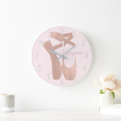 Roze ballet Slippers Ballerina Roos Gepersonalisee Grote Klok (Huis)